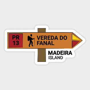 Madeira Island PR13 VEREDA DO FANAL wooden sign Sticker